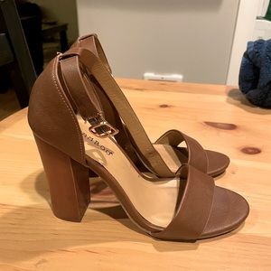 Charlotte Russe Bamboo Chunky Brown Heels